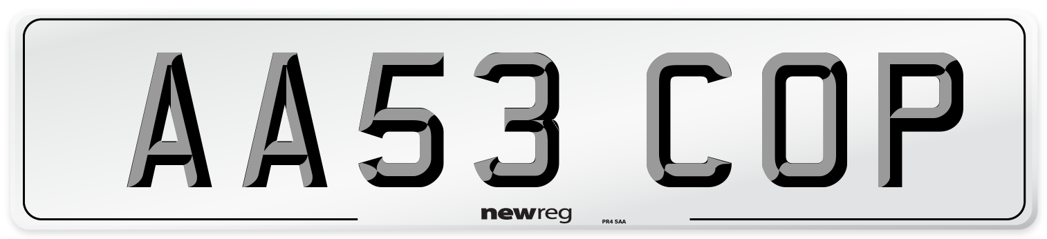 AA53 COP Number Plate from New Reg